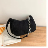 Plush Corduroy Square Bag One Shoulder Handbag