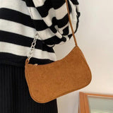 Plush Corduroy Square Bag One Shoulder Handbag