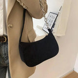 Plush Corduroy Square Bag One Shoulder Handbag