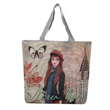Vintage Owl Print Casual Shoulder Bag Tote Handbag