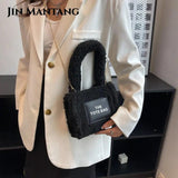 Winter Plush Tote Bags Women Handbags Faux Fur Shoulder Crossbody Bags