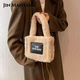 Winter Plush Tote Bags Women Handbags Faux Fur Shoulder Crossbody Bags
