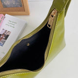 Vintage Green PU Leather Women Shoulder Bags High Ladies Hobos Underarm Bag