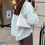 Vintage Green PU Leather Women Shoulder Bags High Ladies Hobos Underarm Bag