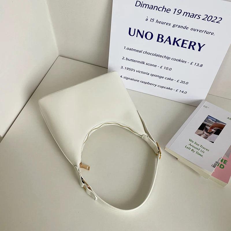 Vintage Green PU Leather Women Shoulder Bags High Ladies Hobos Underarm Bag