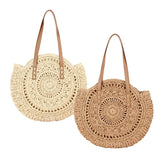 Large Capacity Straw Beach Shoulder Bag Women Tote Handbag