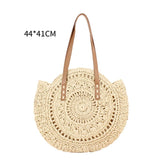 Large Capacity Straw Beach Shoulder Bag Women Tote Handbag