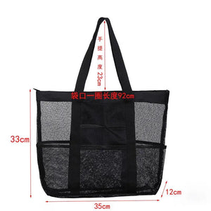 Large Mesh Cosmetic Bag Portable Bathroom Tote Beach Travel Organizer