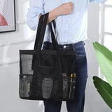 Large Mesh Cosmetic Bag Portable Bathroom Tote Beach Travel Organizer