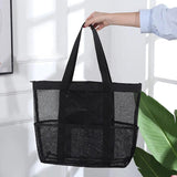 Large Mesh Cosmetic Bag Portable Bathroom Tote Beach Travel Organizer