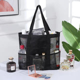 Large Mesh Cosmetic Bag Portable Bathroom Tote Beach Travel Organizer