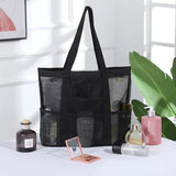 Large Mesh Cosmetic Bag Portable Bathroom Tote Beach Travel Organizer