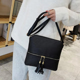 Tassel Decoration Crossbody Bag for Women - Casual Handbag
