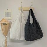 Pleated Shoulder Bag Women Large Capacity Tote Handbag