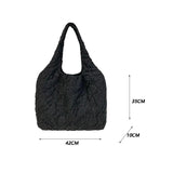 Pleated Shoulder Bag Women Large Capacity Tote Handbag