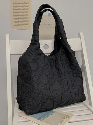 Pleated Shoulder Bag Women Large Capacity Tote Handbag