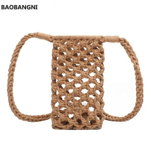 Summer Straw Crossbody Bag Hollow Out Mini Shoulder Bags