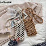 Summer Straw Crossbody Bag Hollow Out Mini Shoulder Bags