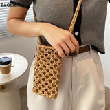 Summer Straw Crossbody Bag Hollow Out Mini Shoulder Bags