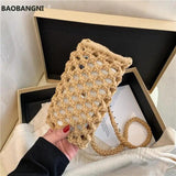Summer Straw Crossbody Bag Hollow Out Mini Shoulder Bags