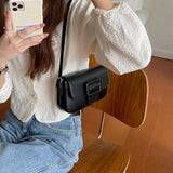 Vintage Women Underarm Bag Solid Female Girls Small Shoulder Bags PU Leather Lad