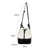 Women's Bucket Handbags Drawstring Small Shoulder Bag PU Leather Crossbody