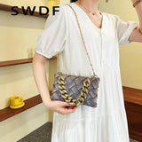 Small Soft Fabric Weave Crossbody Bag for Women Summer Shoulder Handbag