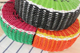 Watermelon Shape Straw Beach Bag Wood Handle Handbag Round Moon Wrapped Bag