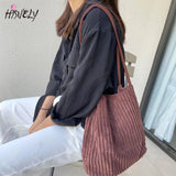 Women Bucket Bag Tote Cotton Cloth Handbag Magnetic Buckle