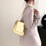 Leather Women Bagute Bag Vintage Single Shoulder Pack