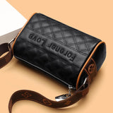 Leather Crossbody Bag Barrel Shaped Messenger Bag for Ladies