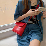 Red Crossbody Bag Retro Small Bucket Bag Handbags