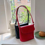Red Crossbody Bag Retro Small Bucket Bag Handbags