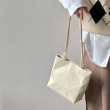 Women Shoulder Bag Solid Small Tote Underarm Bags Female Beaded Armpit Bag