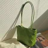 Women Shoulder Bag Solid Small Tote Underarm Bags Female Beaded Armpit Bag