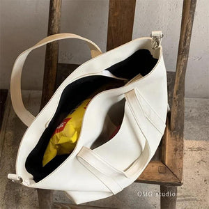 Large Capacity Green Shoulder Bag Soft PU Leather Female Underarm Bags