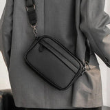 Solid PU Leather Crossbody Messenger Bag for Men