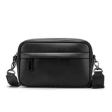 Solid PU Leather Crossbody Messenger Bag for Men