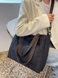 Large Capacity Canvas Solid Shoulder Bags for Women Casual