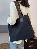 Large Capacity Canvas Solid Shoulder Bags for Women Casual