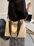 Large Capacity Canvas Solid Shoulder Bags for Women Casual