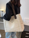 Large Capacity Canvas Solid Shoulder Bags for Women Casual