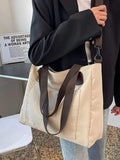Large Capacity Canvas Solid Shoulder Bags for Women Casual