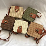 Women's Straw Shoulder Bag for Outing and Beach