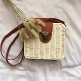 Women's Straw Shoulder Bag for Outing and Beach
