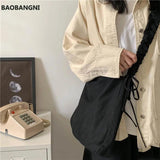 Harajuku Folding Canvas Tote Handbag Elastic Band Shoulder Bag