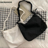 Harajuku Folding Canvas Tote Handbag Elastic Band Shoulder Bag