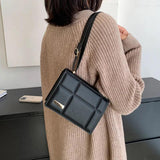 Square Shoulder Bag Solid Pu Leather Crossbody Bags For Women
