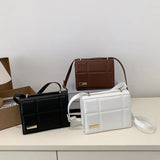 Square Shoulder Bag Solid Pu Leather Crossbody Bags For Women
