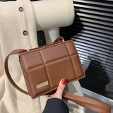 Square Shoulder Bag Solid Pu Leather Crossbody Bags For Women